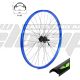 AM  WHEEL R 28 X18 BLUE 059/40829 32H EYELETS SHIMANO AFHM475BZLL QR DISC CASS BLACK SPOKES