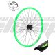 AM  WHEEL F 28 X18 GREEN 059/50676 32H EYELETS SHIMANO AHBM475BL QR DISC BLACK SPOKES