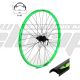 AM  WHEEL R 28 X18 GREEN 059/50676 32H EYELETS SHIMANO AFHM475BZLL QR DISC CASS BLACK SPOKES