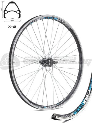 AM WHEEL R 26 X3 BLACK 36H JY754 NUT UCP SPOKES blue decals